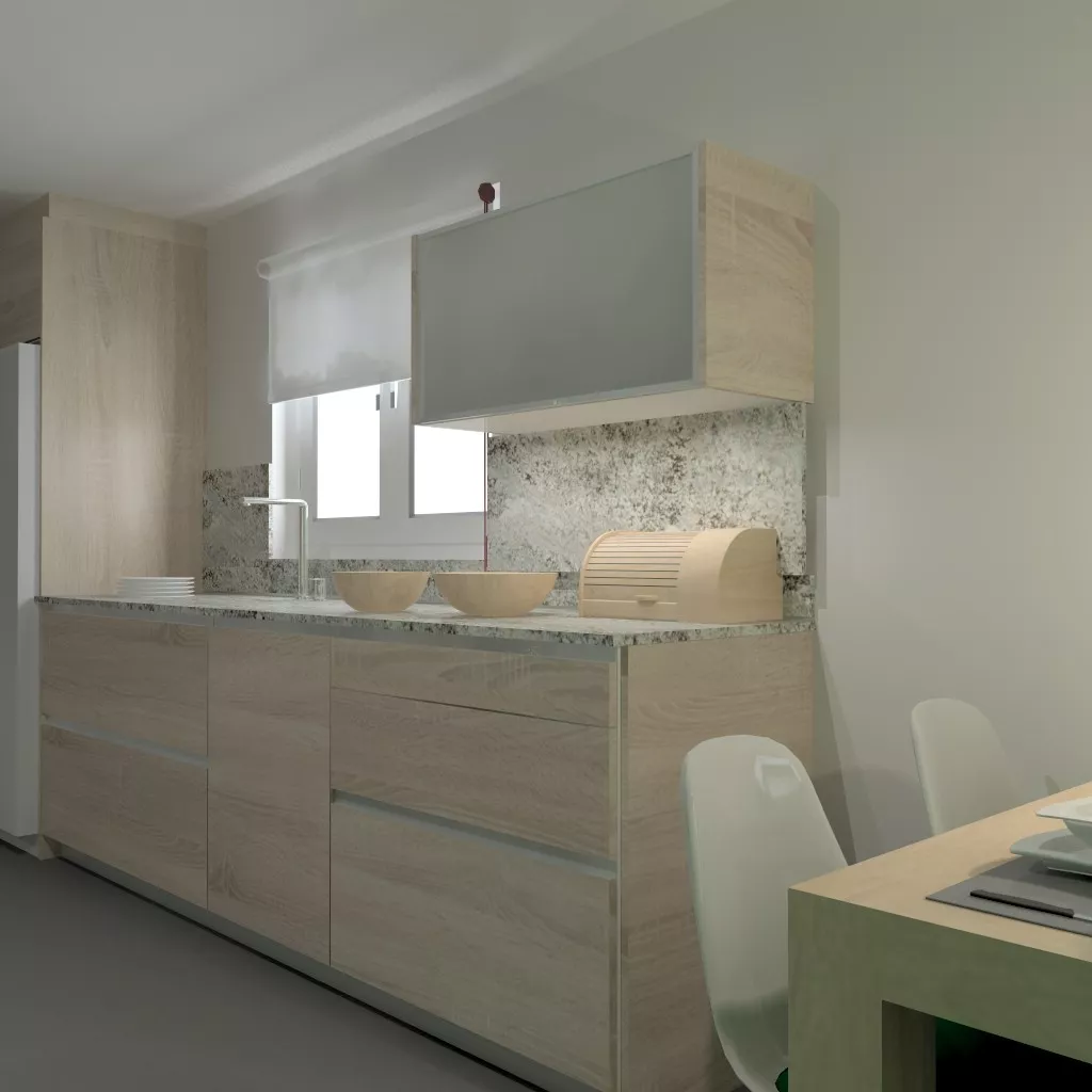 Madrid | Cocina Santos | Modelo Line E Estratificado Roble Barrica Naturamia 