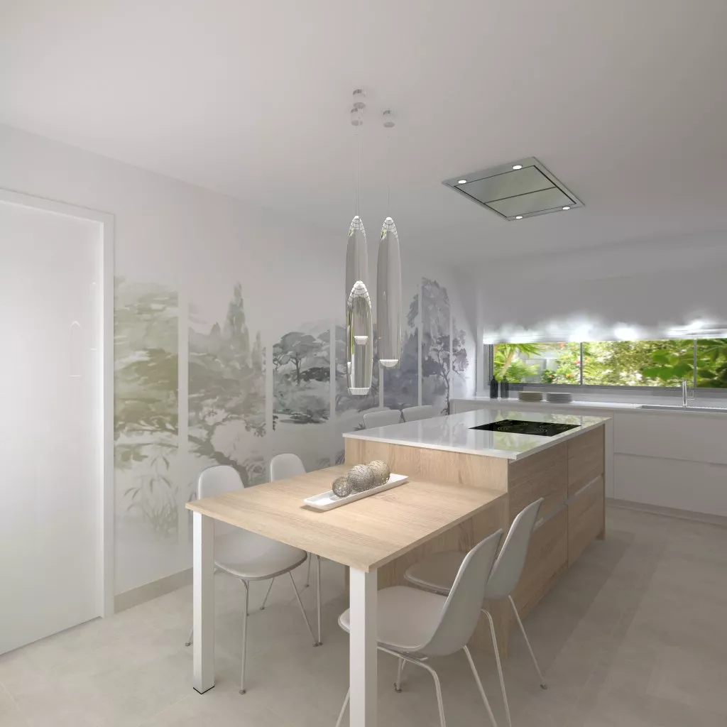 Madrid | Cocina Santos | Modelo Line Estratificado | Encimera Dalian