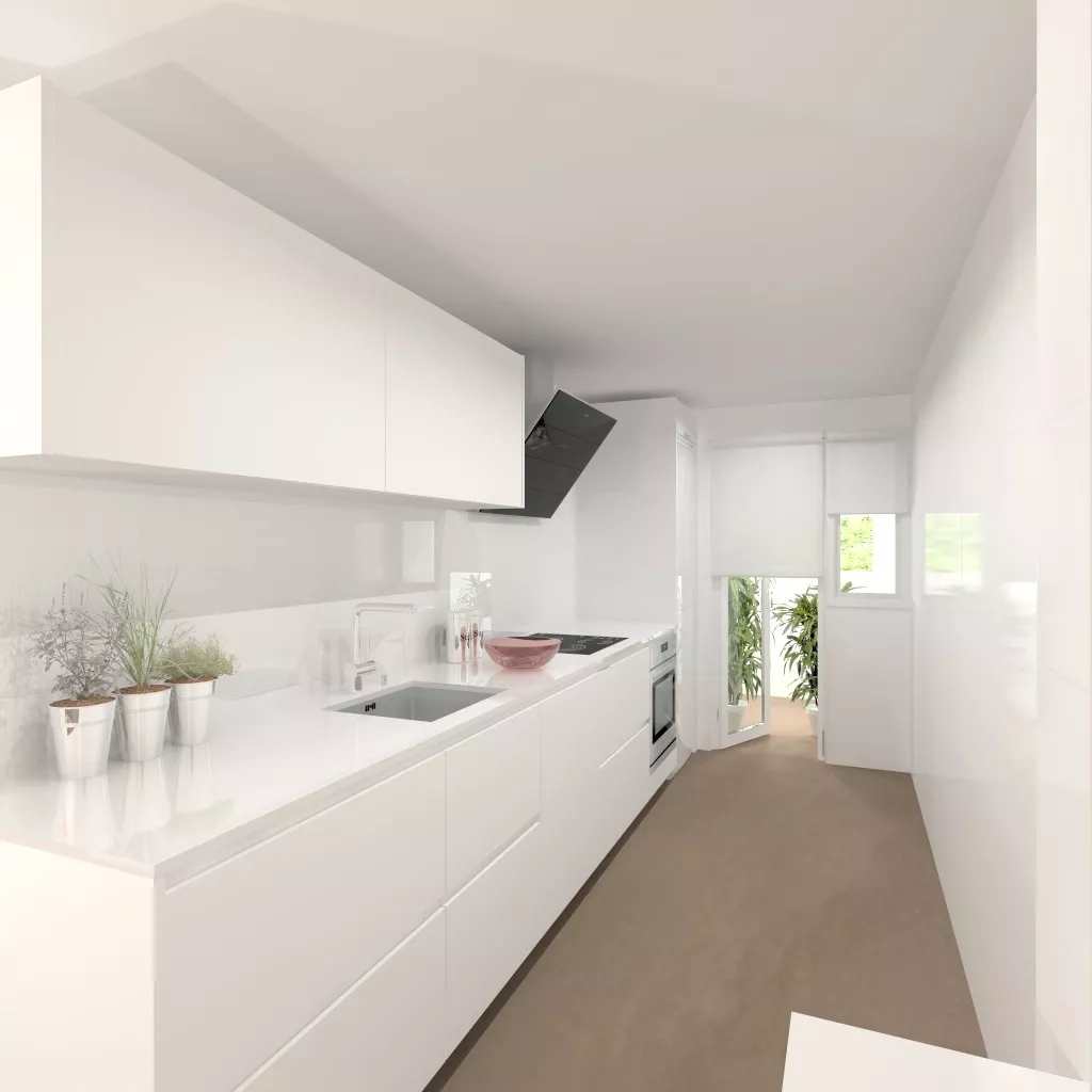 Aravaca | Cocina Santos | Modelo Line Estratificado Blanco | Encimera Silestone Blanco