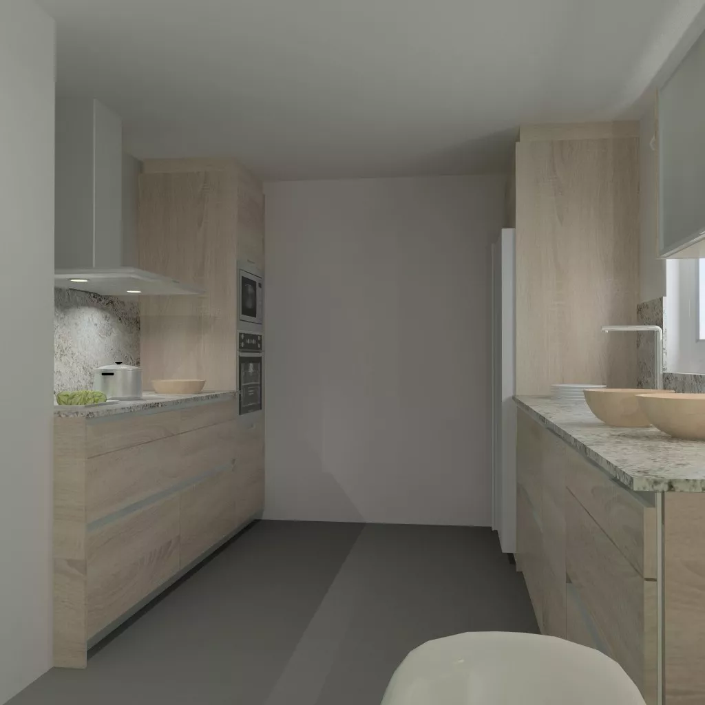 Madrid | Cocina Santos | Modelo Line E Estratificado Roble Barrica Naturamia 