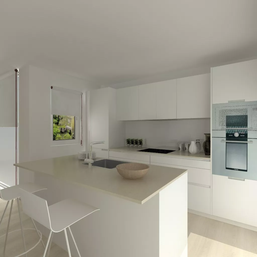 Madrid | Cocina Santos | Modelo Line L Laminado | Seda Mate