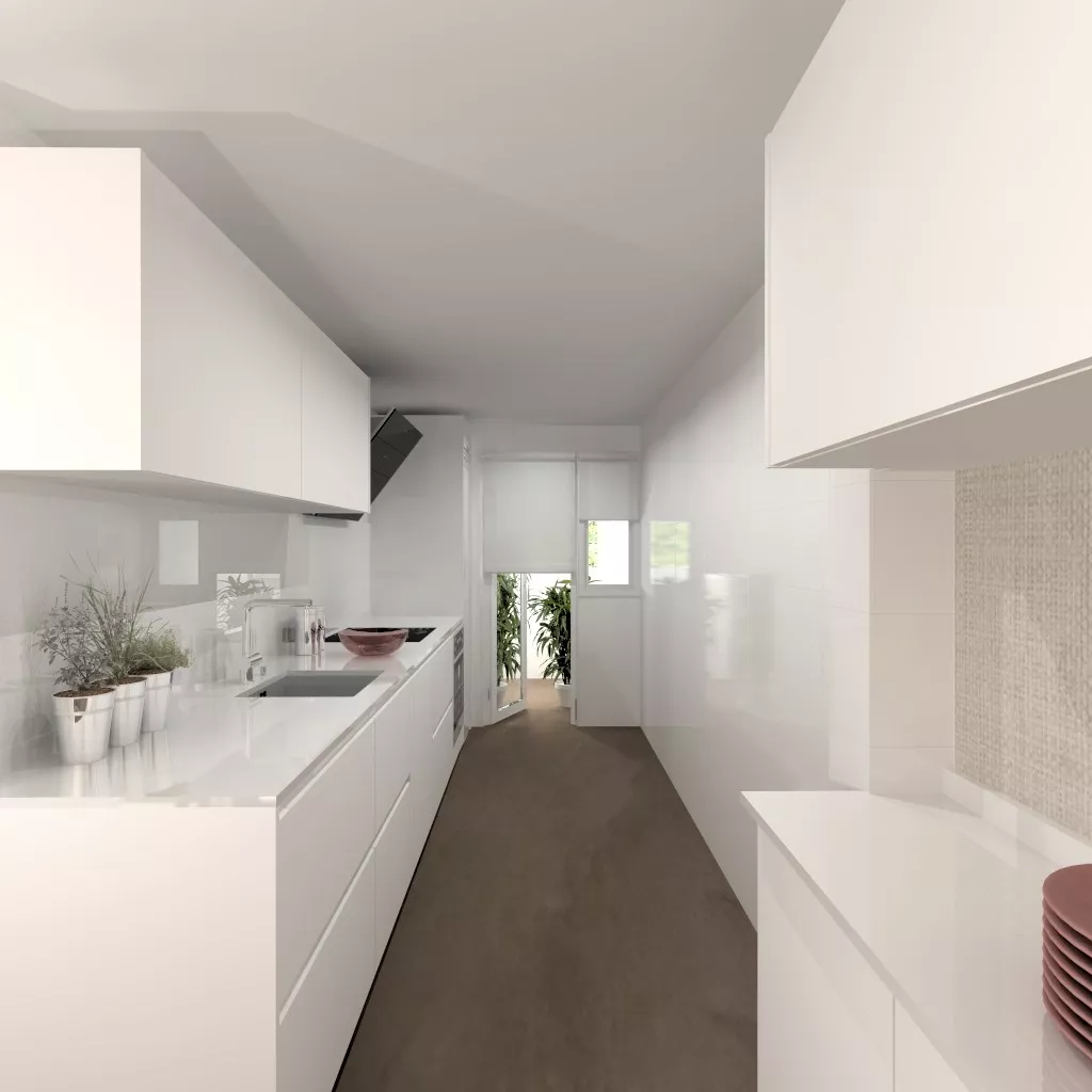 Aravaca | Cocina Santos | Modelo Line Estratificado Blanco | Encimera Silestone Blanco