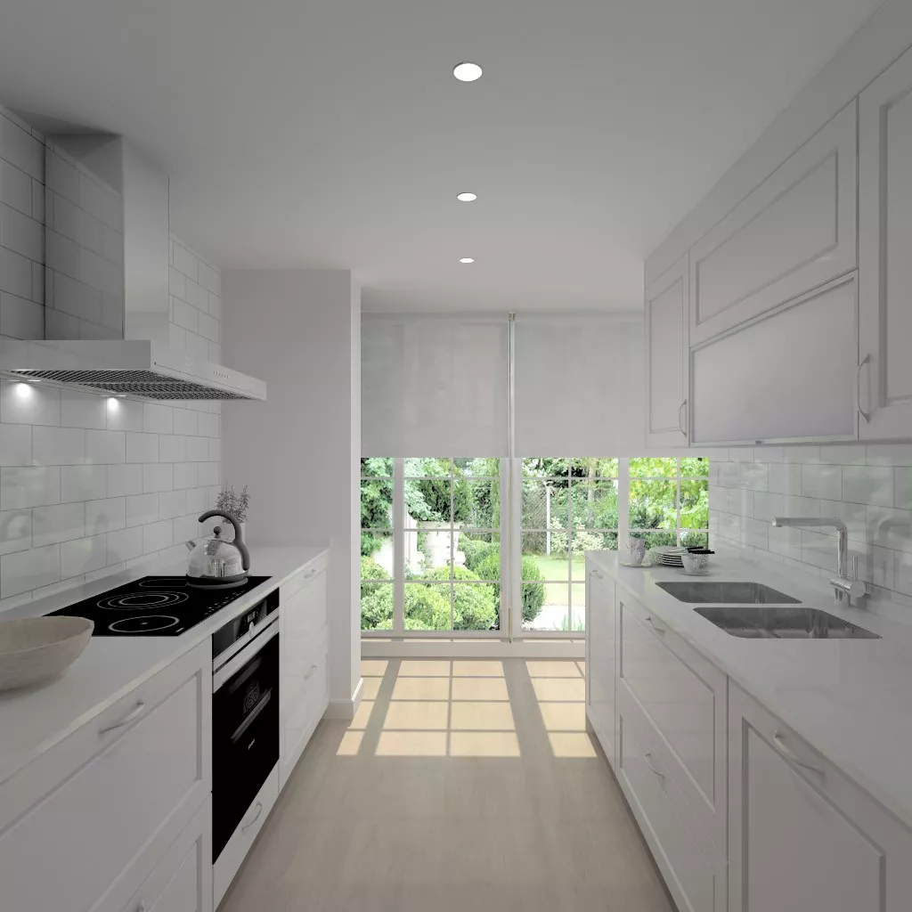 Cocina Santos | Modelo Epoca Laca Gris Nube | Encimera Compac Carrara