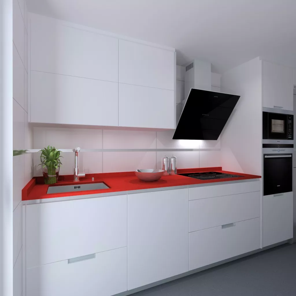 Madrid | Cocina Santos | Modelo Minos E | Encimera Compac