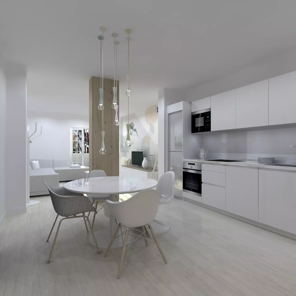 Cocina Santos | Modelo Line E13 Estratificado Blanco Innsbruck | Encimera Compac color Plomo