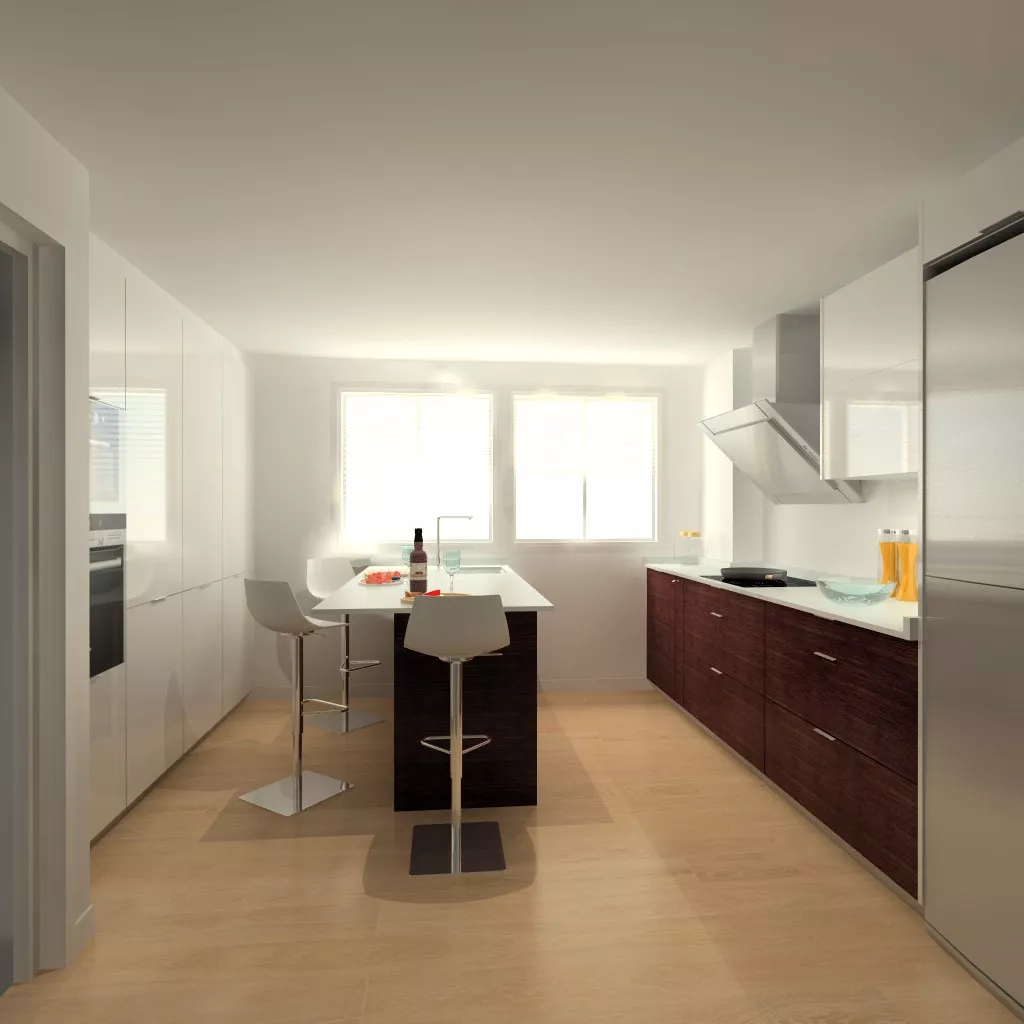 Madrid | Cocina Santos | Modelo Plano | Encimera Yukon