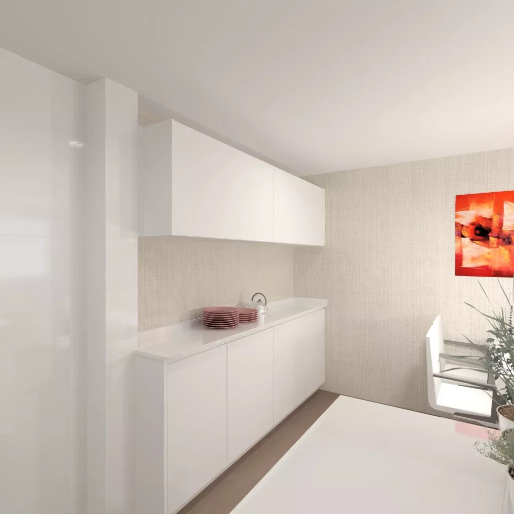 Aravaca | Cocina Santos | Modelo Line Estratificado Blanco | Encimera Silestone Blanco