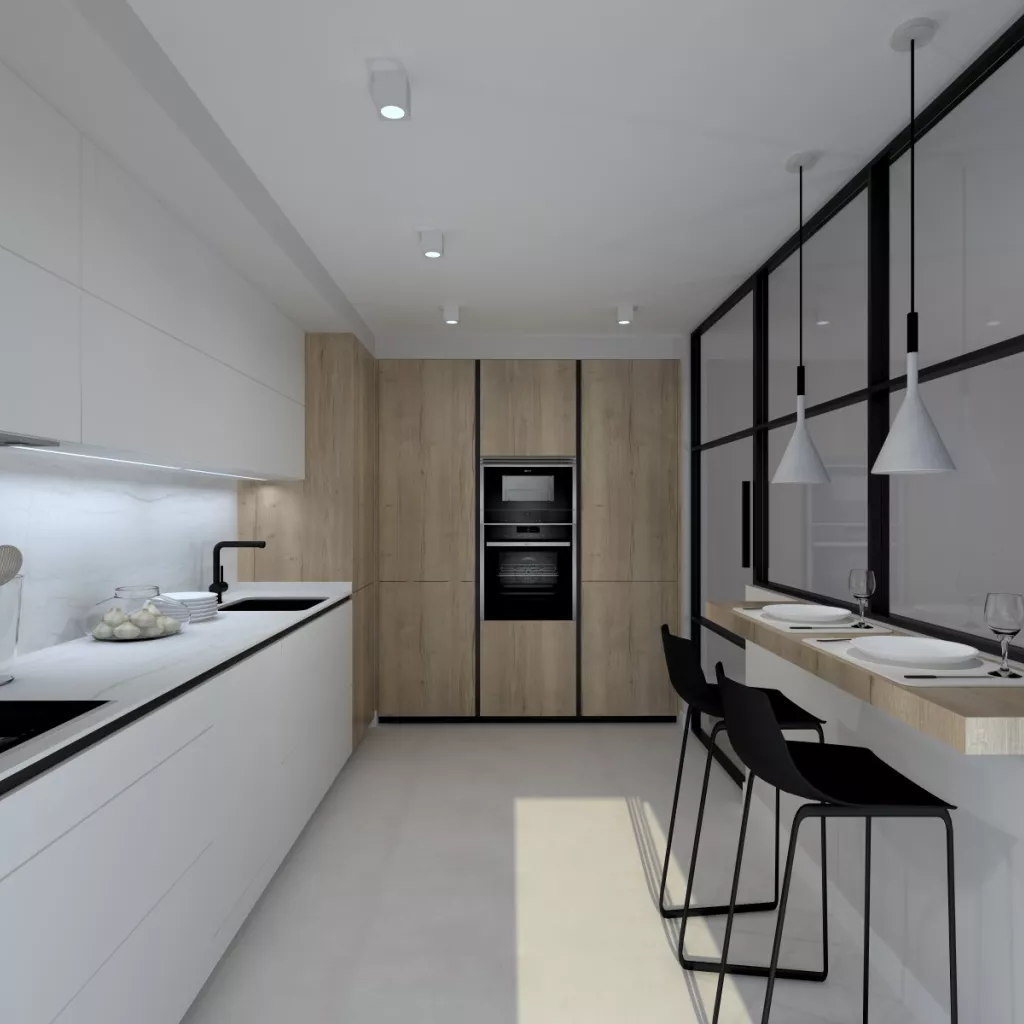 Cocina Blanco Sapporo Seda y Roble Rústico Sincro