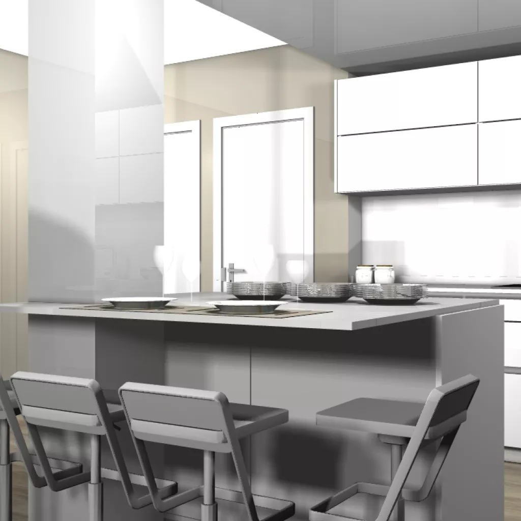 Madrid | Cocinas Santos | Modelo Minos laminado | Encimera Silestone