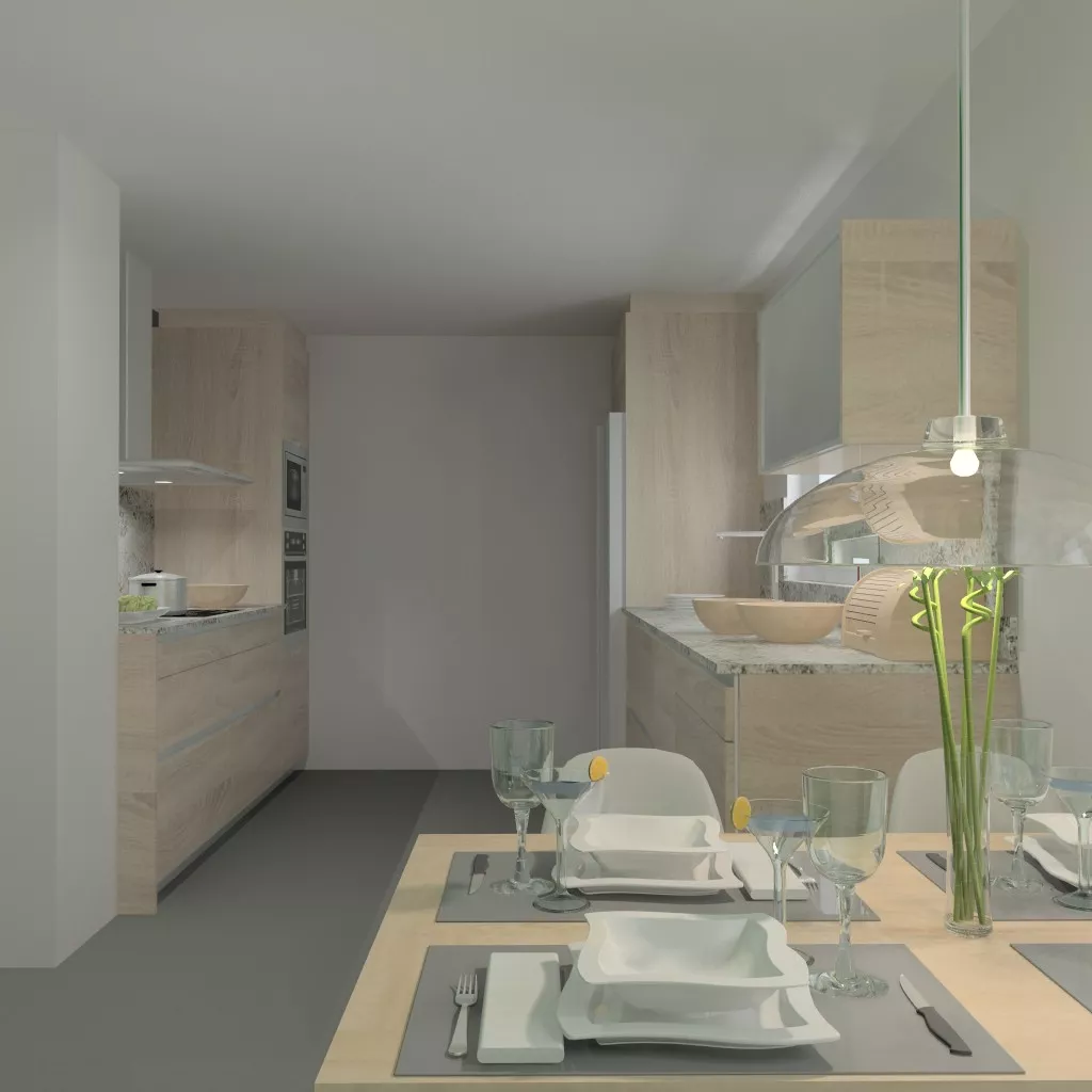 Madrid | Cocina Santos | Modelo Line E Estratificado Roble Barrica Naturamia 