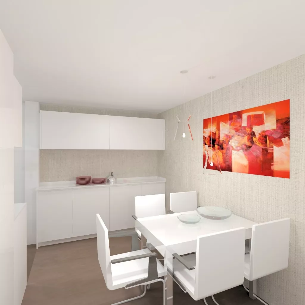 Aravaca | Cocina Santos | Modelo Line Estratificado Blanco | Encimera Silestone Blanco