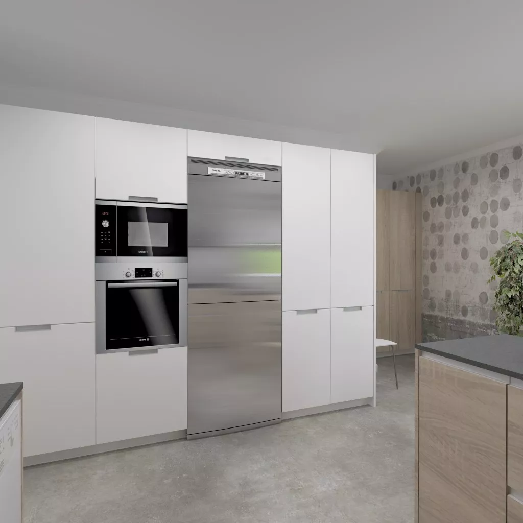 LINE-L LAMINADO BLANCO NIEVE Y ROBLE BARRICA