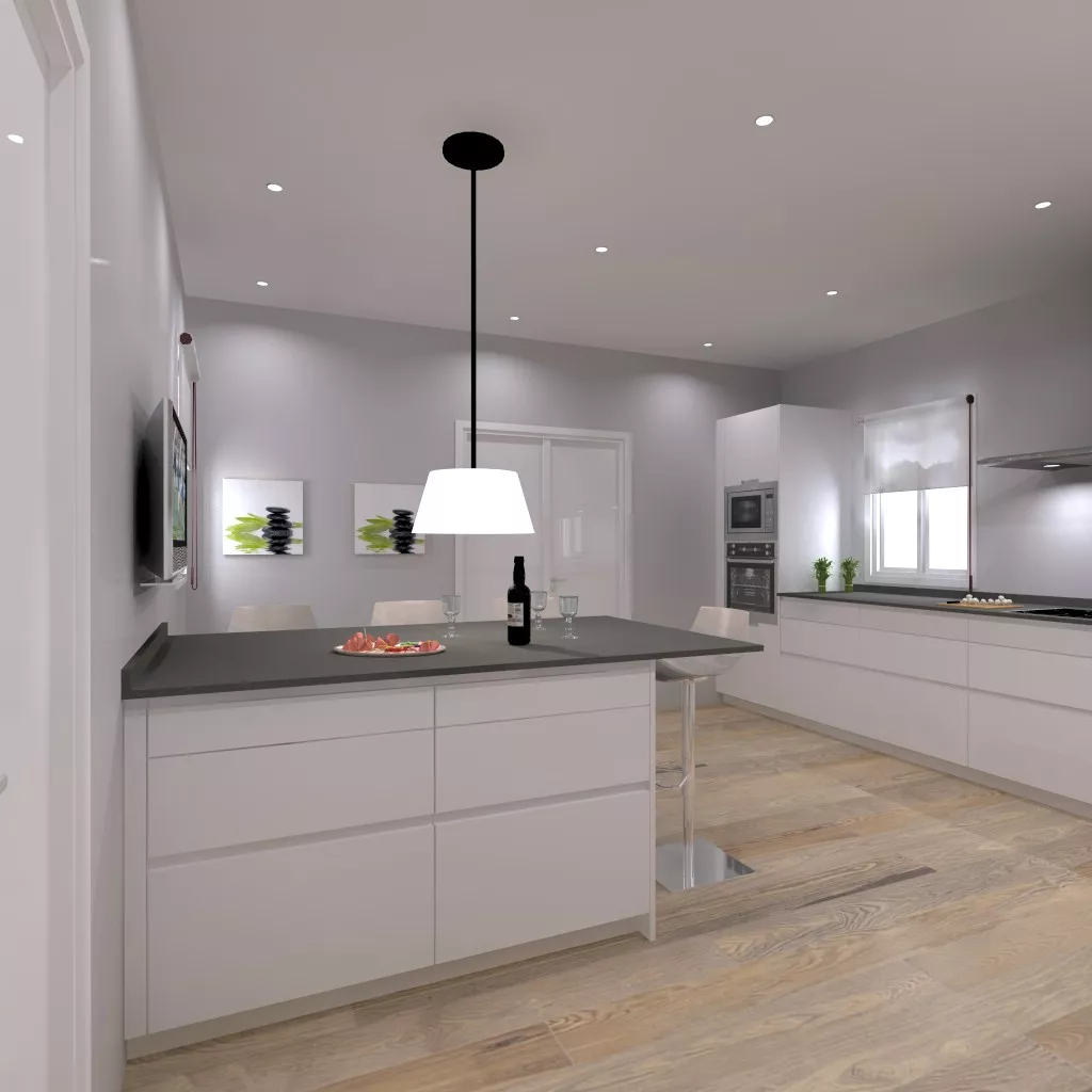 Alpedrete | Cocina Santos | Modelo Minos Blanco Seff | Encimera Silestone