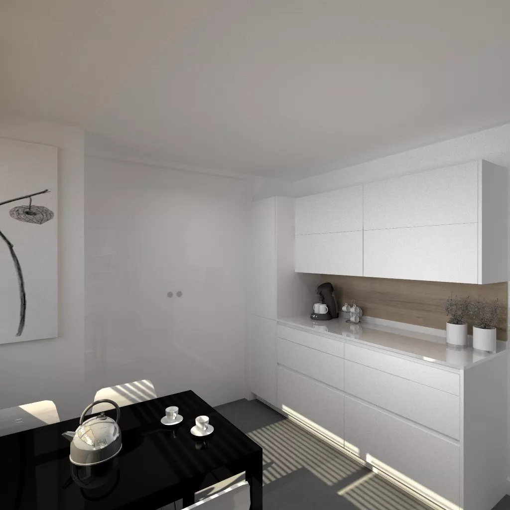 Aravaca | Cocina Santos | Modelo Line L Laminado Seda Blanco | Encimera Silestone Blanco