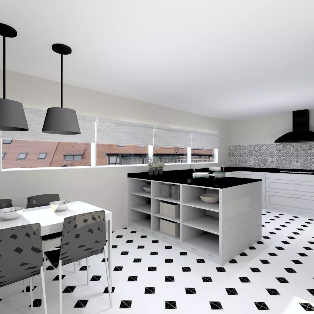 Madrid | Cocina Santos | Modelo Epoca Gris Piedra | Encimera Granito Negro Satén