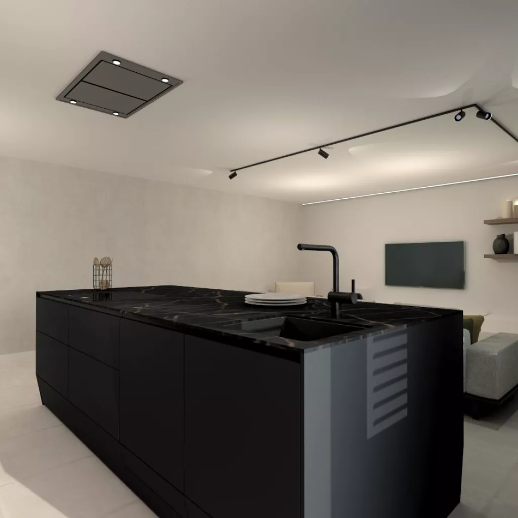 isla en cocina Santos negra