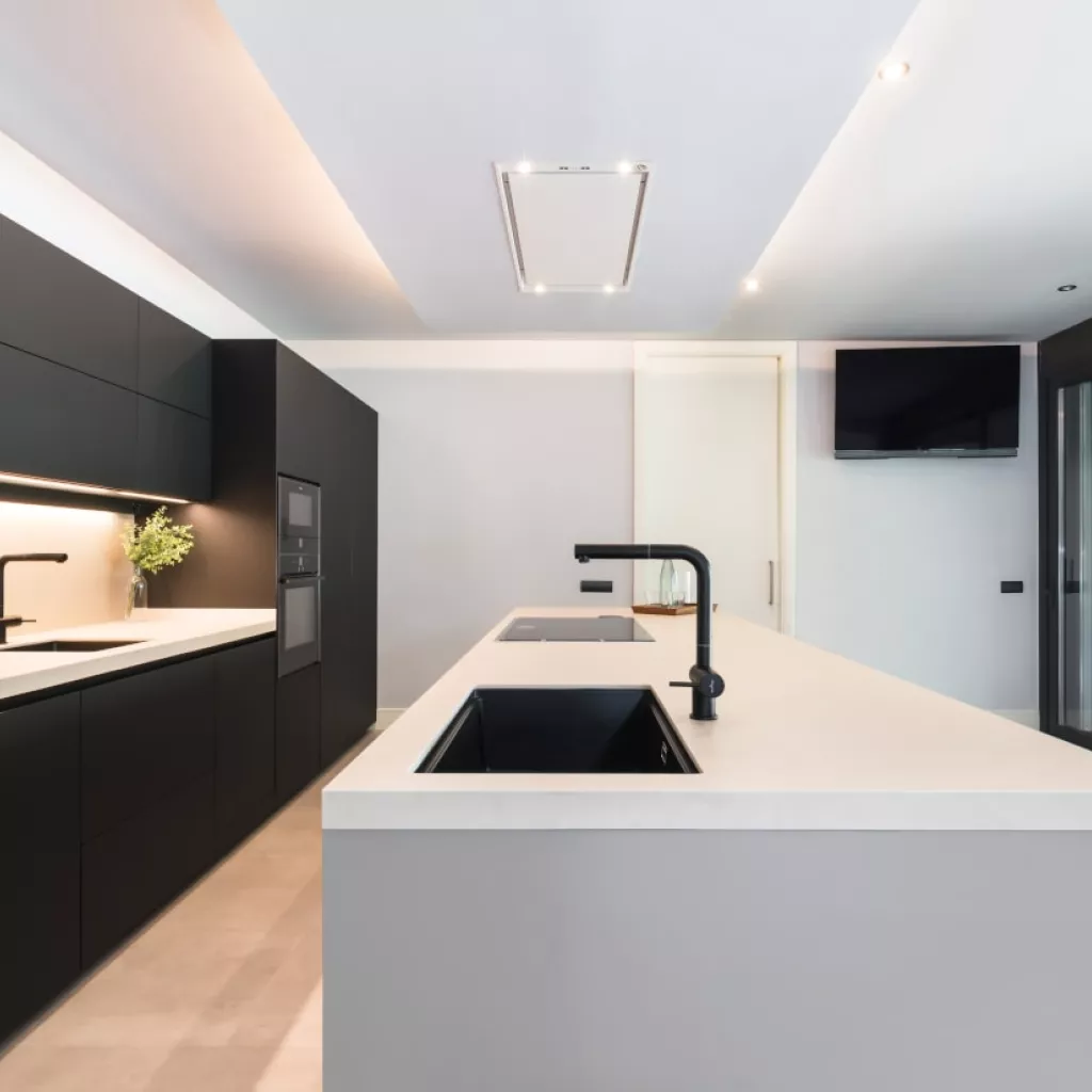 Isla con zona cocción y zona aguas cocina Santos