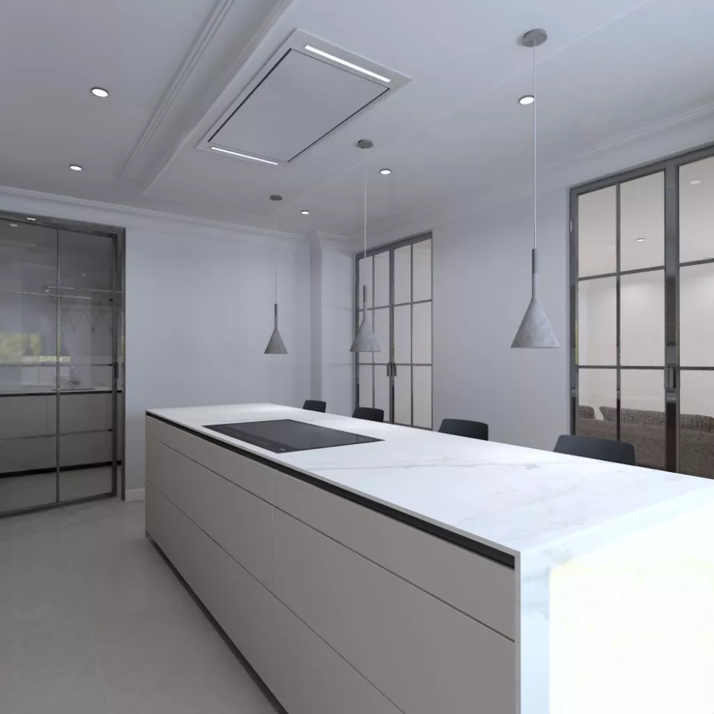 Isla Cocina Santos gris y madera 