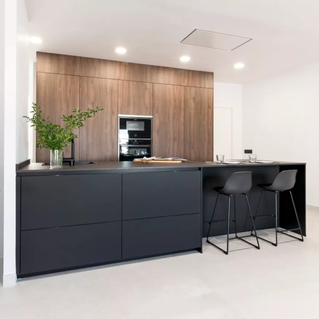 Isla negra con frente nogal