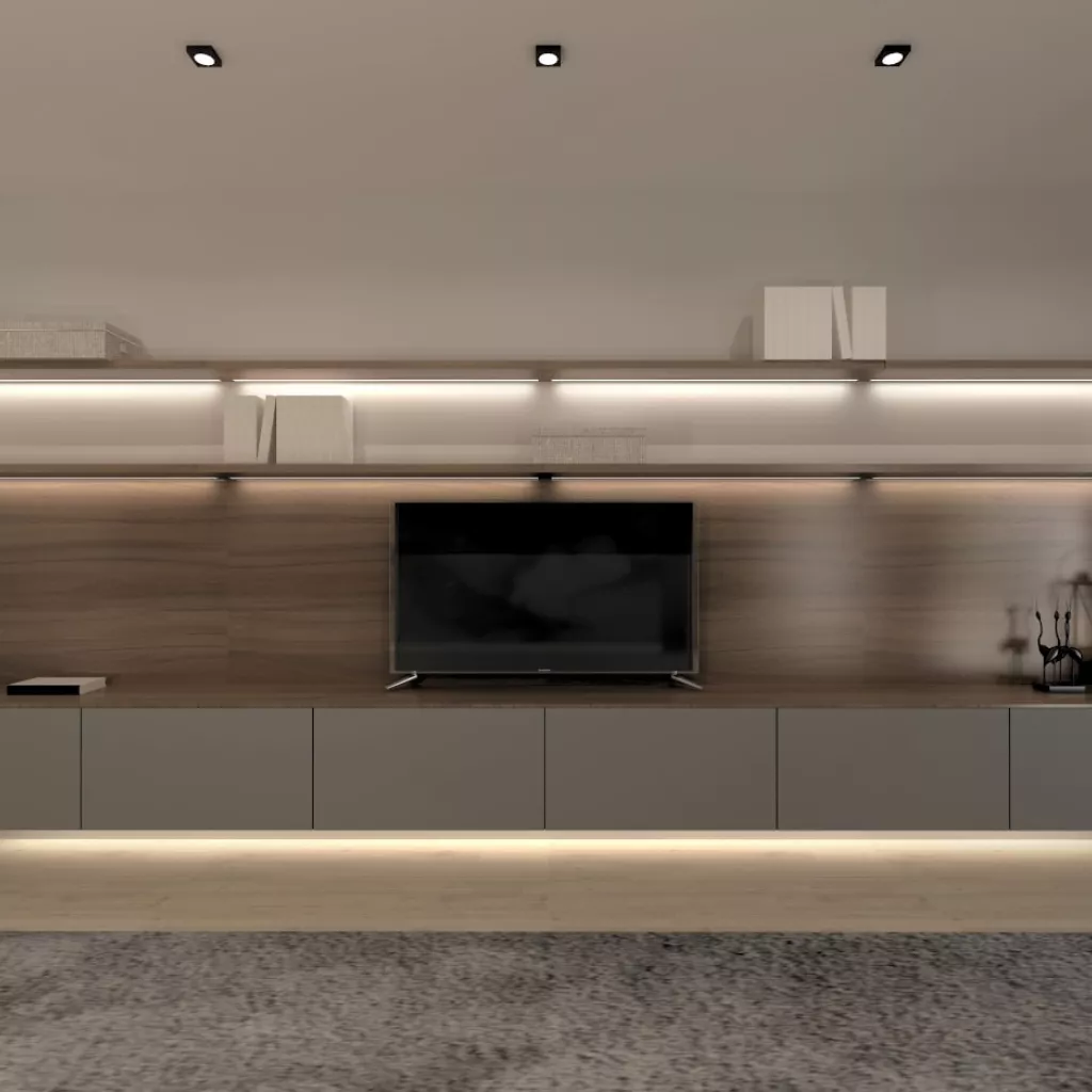 Cocina abierta al salón, Mueble TV