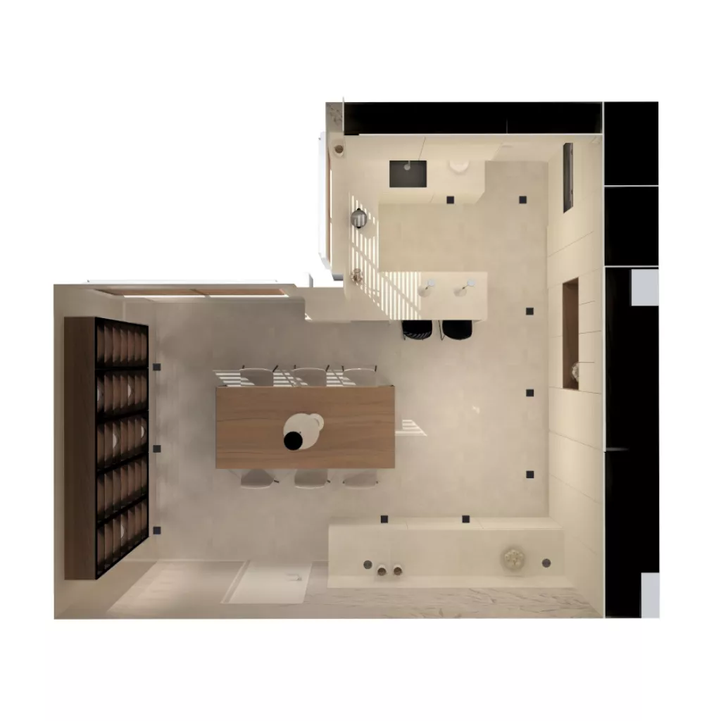 Planta cocina Santos light grey