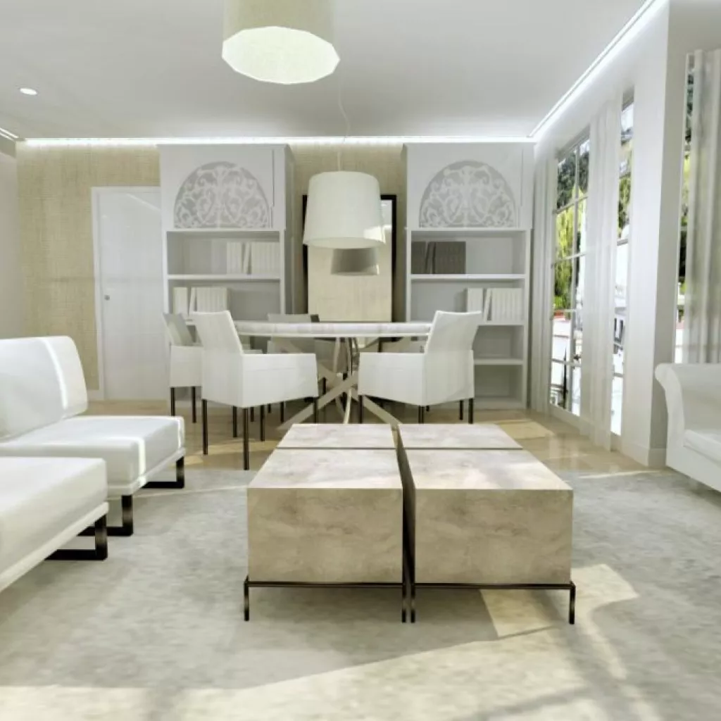 proyecto salón tonos neutro