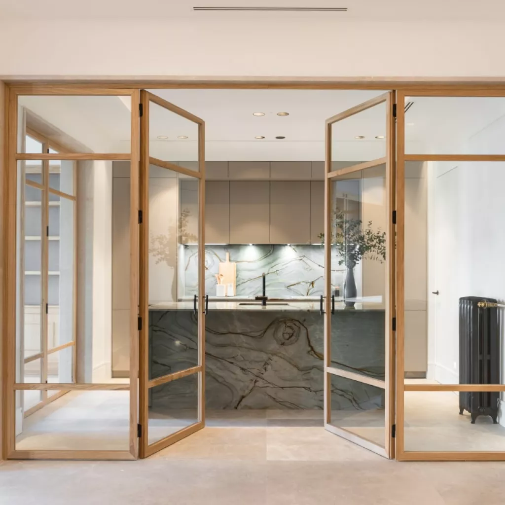 Puertas acceso cocina Santos gris