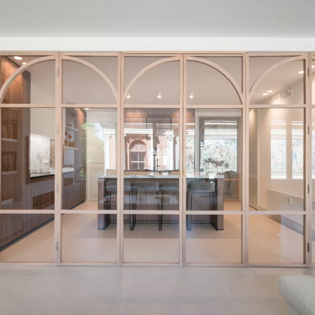 Puertas de cristal nogal