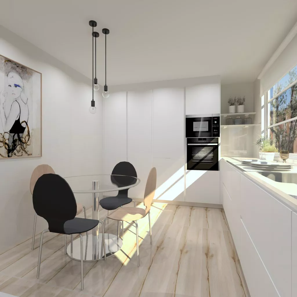 Cocina Santos en Aravaca, Laminada antihuella blanco nata seda