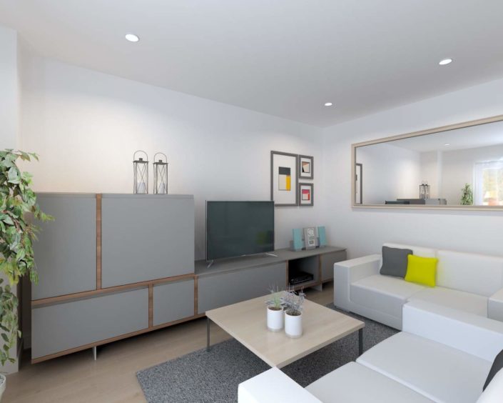 Proyecto de salón simple en tonos grises - DOCRYS & DC