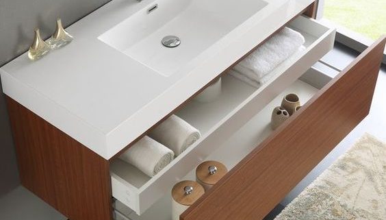 cajones en muebles de baño