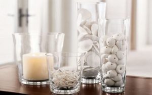 jarrones de cristal con decoración